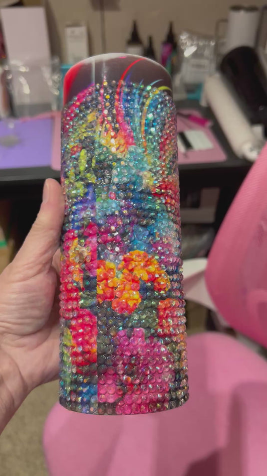 Hand Placed Rhinestone 20oz Tumbler